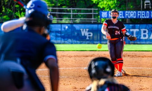 Alexandria’s Pressley Slaton pitches against White Plains on Monday at White Plains. (Photo by Brad Campbell/sport-shutter.com)